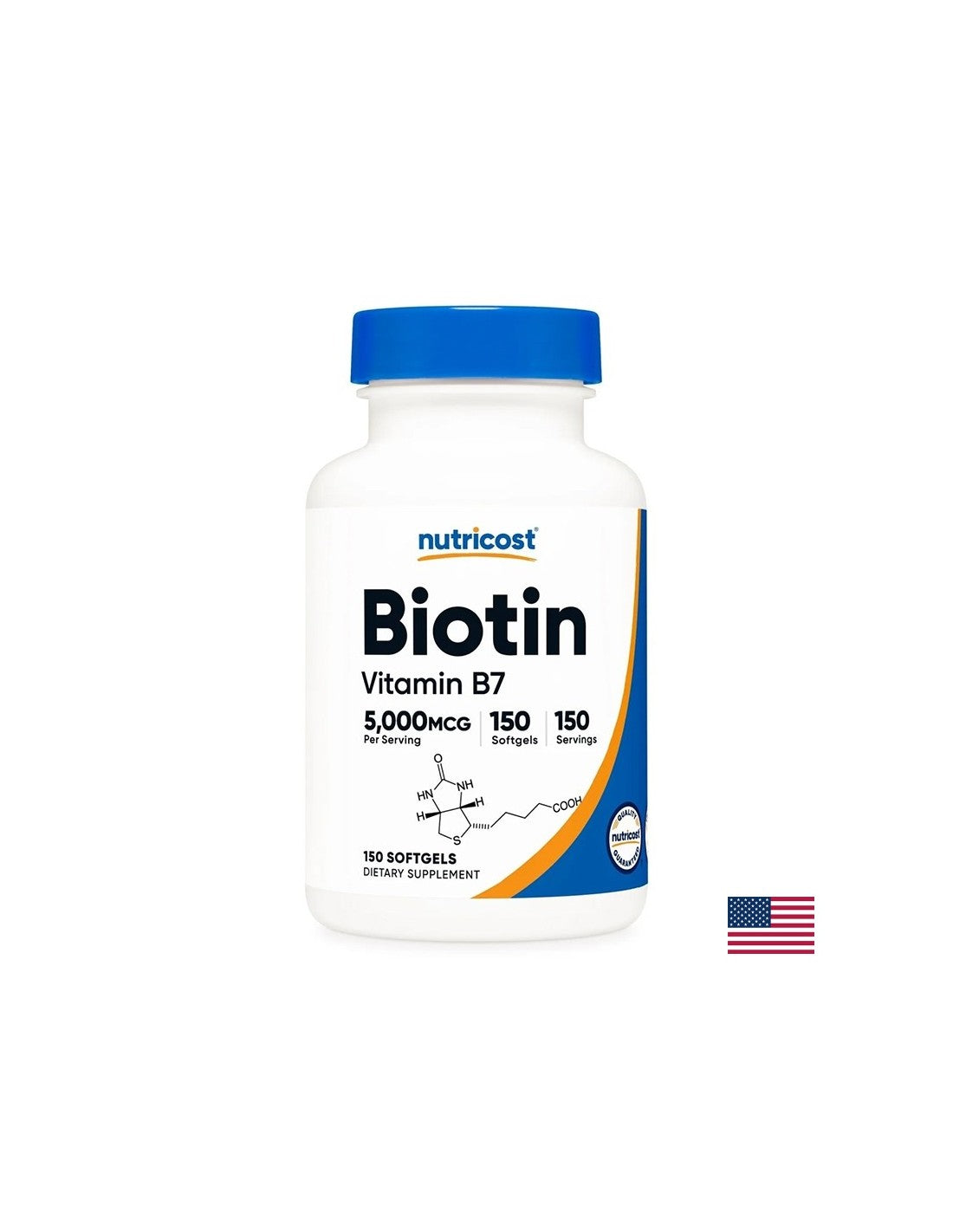 Păr, piele și unghii - Biotină, 5000 µg x 150 capsule softgel