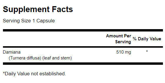 Damiana Leaves 510 mg - 100 capsule