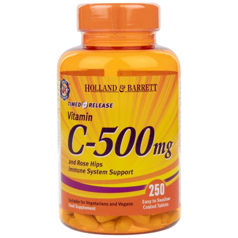 Vitamina C cu eliberare temporizată 500 mg | Cu bioflavonoide - 250 tablete