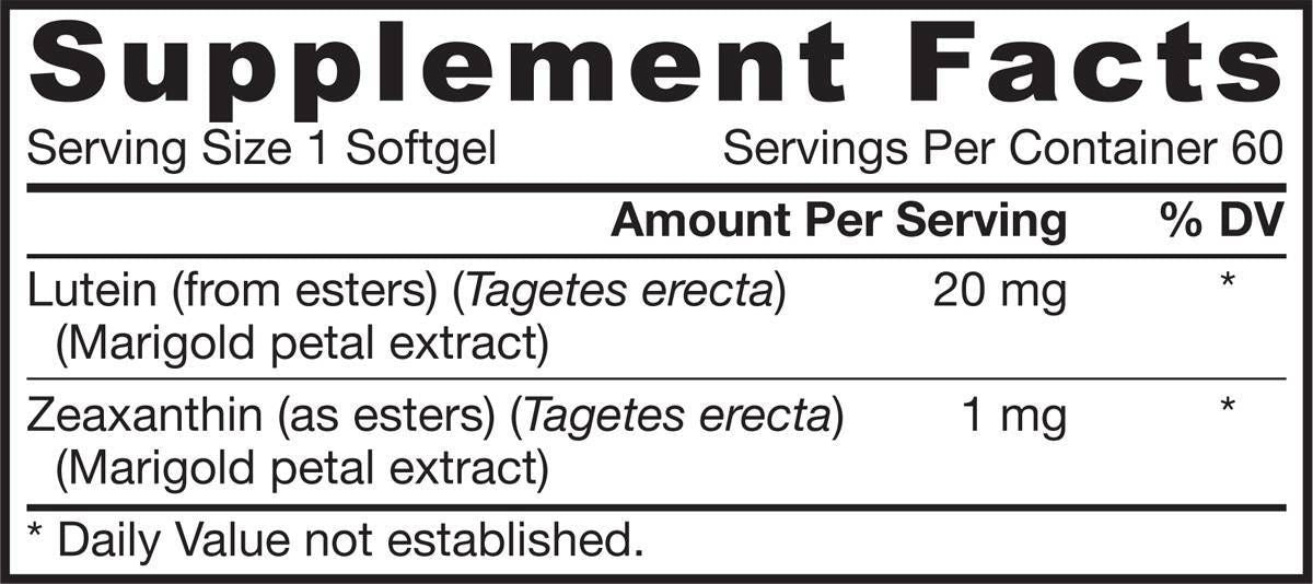 Luteină 20 mg - 120 capsule moi