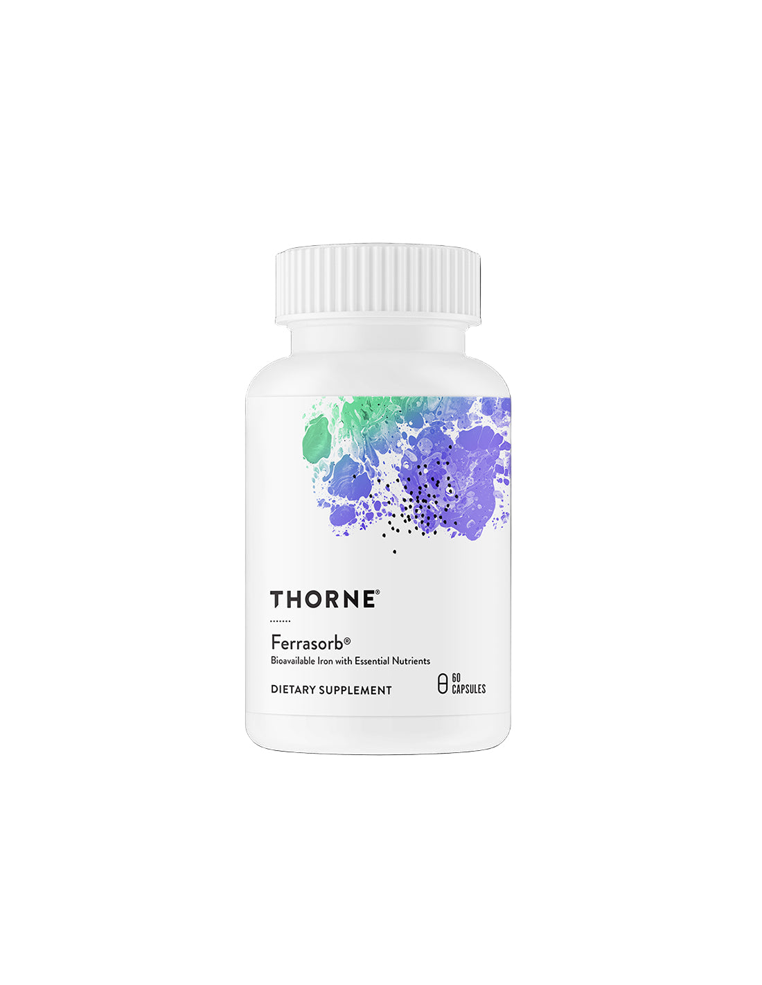 Anemie - Fier cu acid folic și vitamine C, B6 și B12 - Ferrasorb® - chelat de bisglicinat de fier foarte absorbabil, 60 capsule