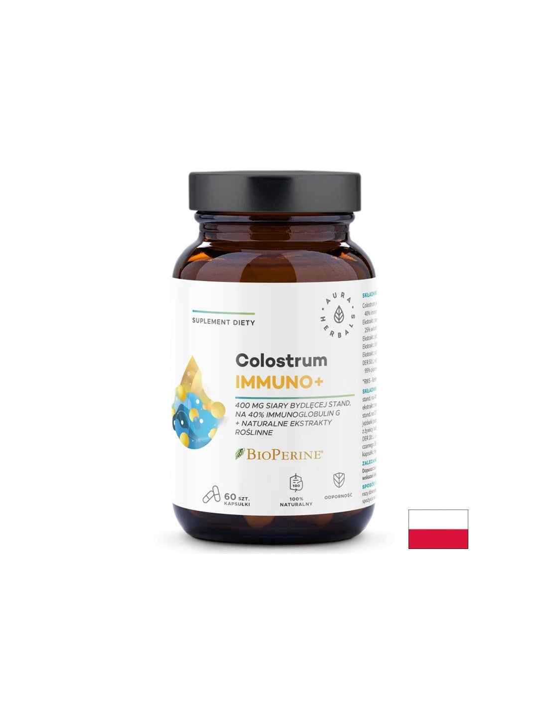 Colostrum Immuno + BioPerin, 60 capsule