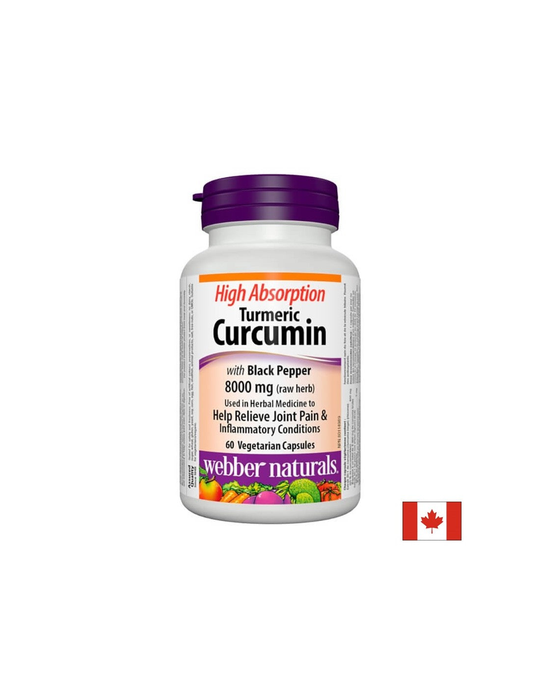 Turmeric cu piper negru - Antiinflamator pentru infecții și probleme articulare, 60 capsule Webber Naturals