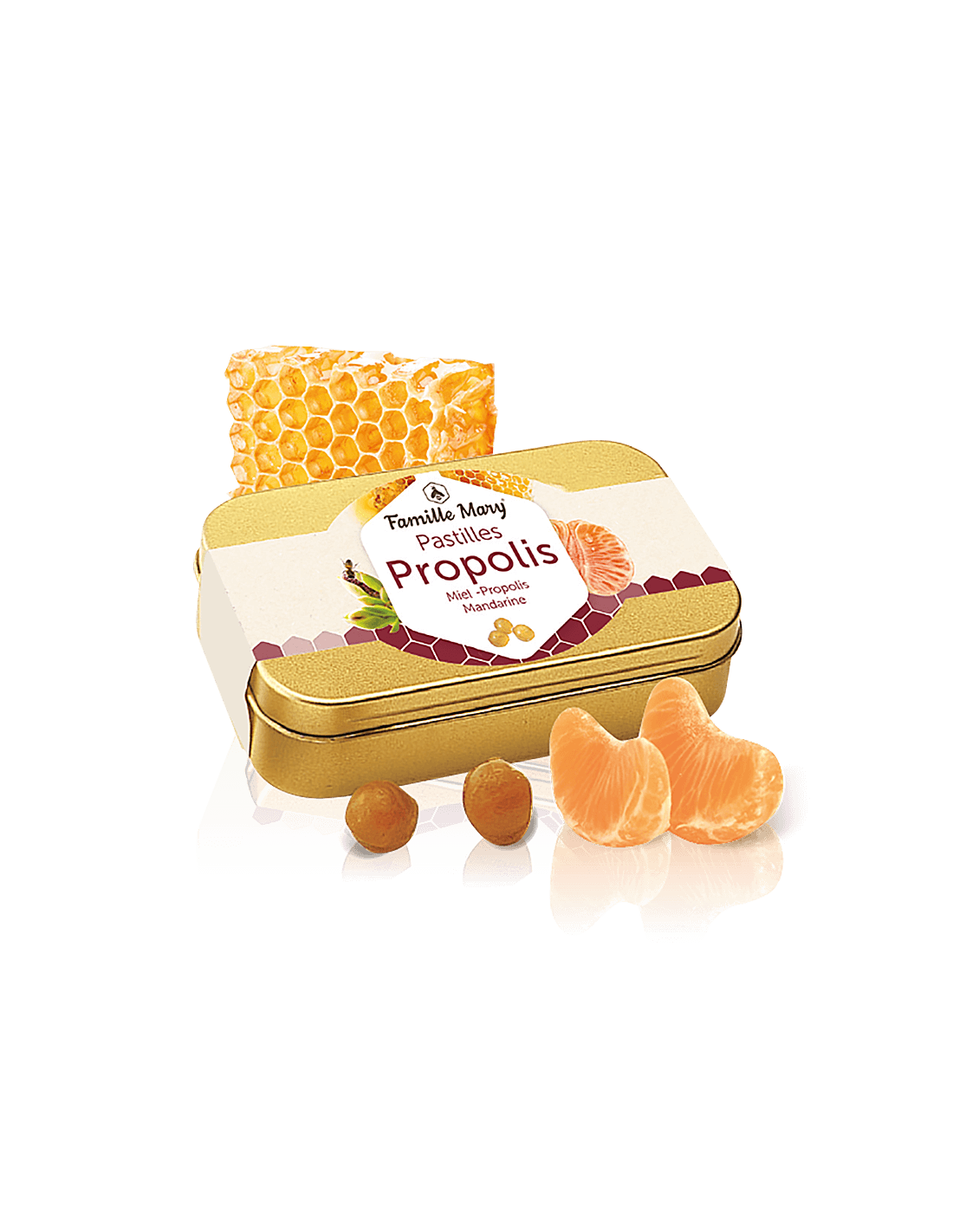 Acadele cu miere si propolis, aroma de mandarina, 60 g