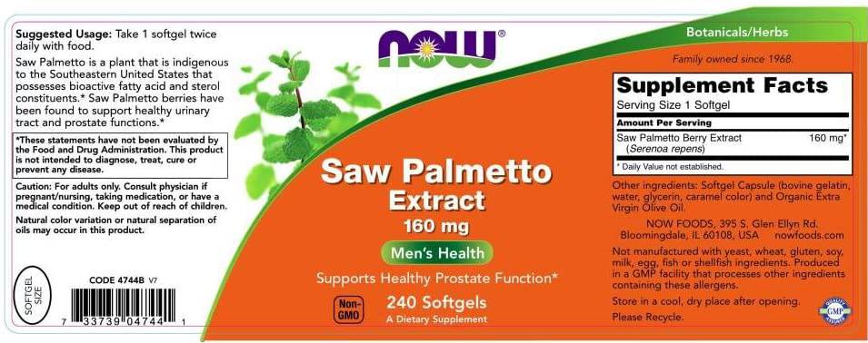 Saw Palmetto Extract 160 mg - 60 capsule de gel