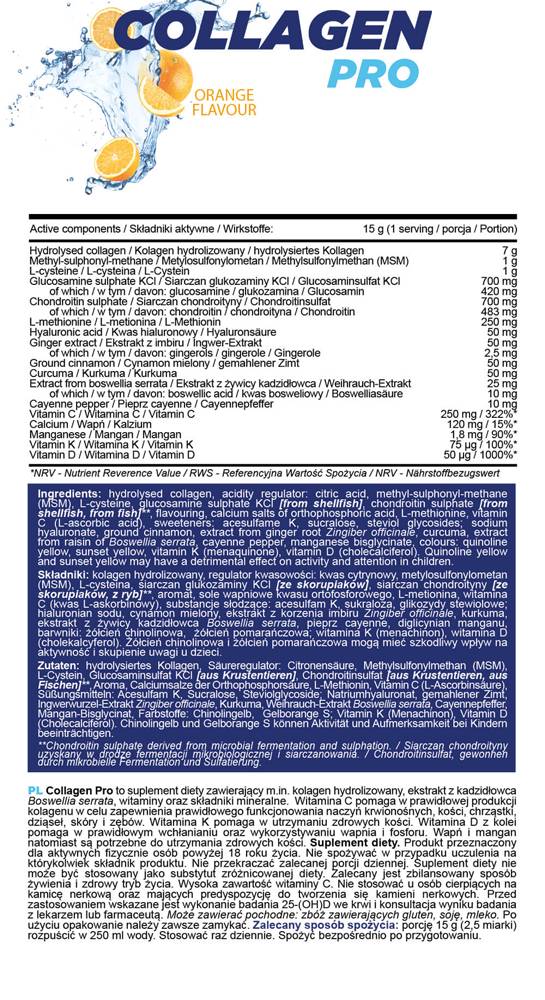 Colagen Pro Pudră | cu Glucozamina, Condroitina, Hialuronic, Boswellia - 400 grame