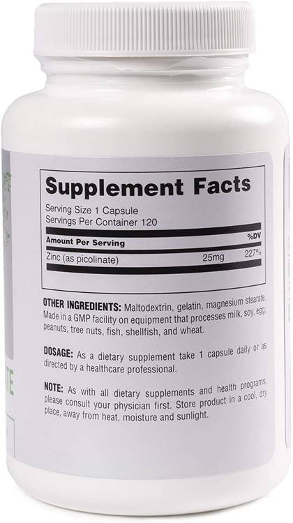 Picolinat de zinc 25 mg 120 capsule