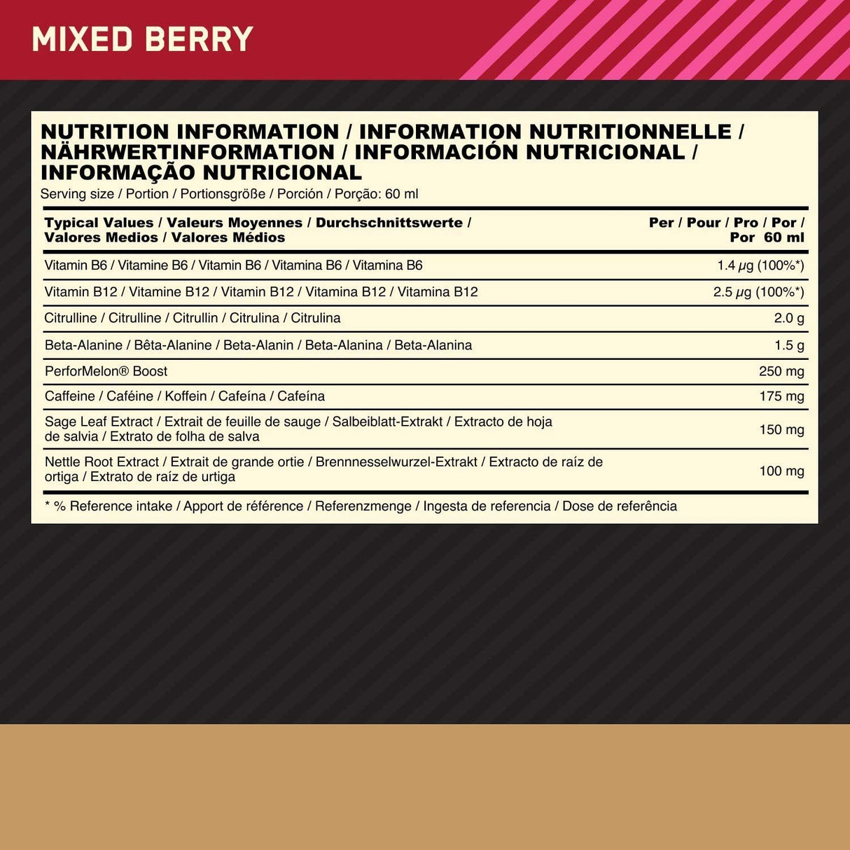 Gold Standard Pre-Workout Shot / 60 ml - Nutra Best Europe