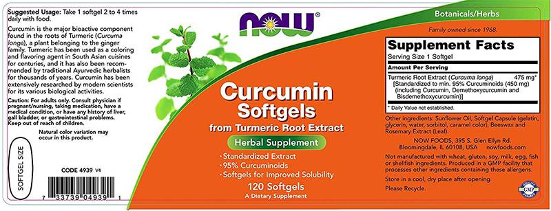 Turmeric Curcumin Softgels 475 mg - 60 Softgels