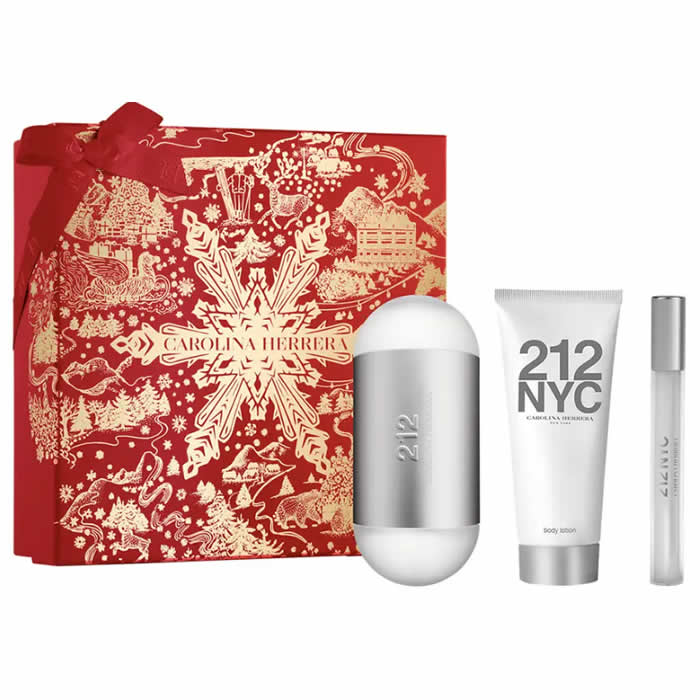 Carolina Herrera 212 Nyc Eau De Toilette Spray 100ml Set 3 Bucuri