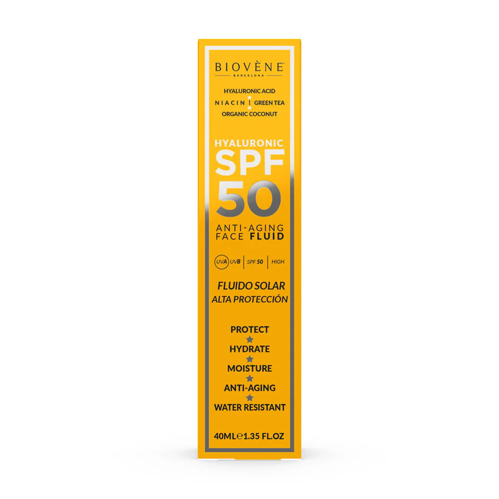 Protecție solară hidratantă SPF 50 cu acid hialuronic anti -îmbătrânire - 40 ml