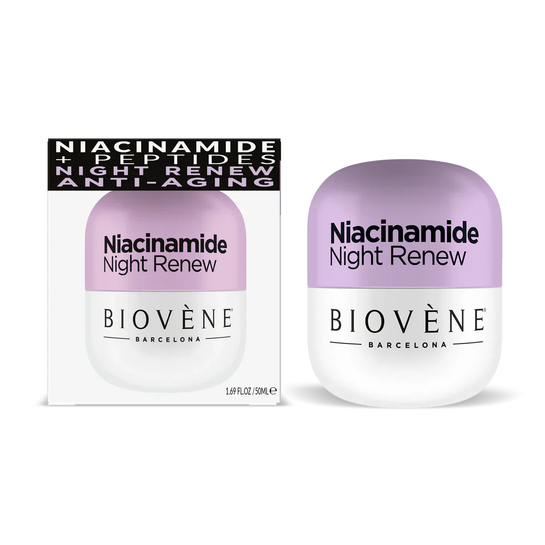Cremă de noapte cu niacinamidă pentru restaurare și moliciune - 50 ml