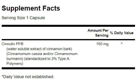 Cinnulin PF Cinnamon Extract 150 mg - 120 капсули - Feel You