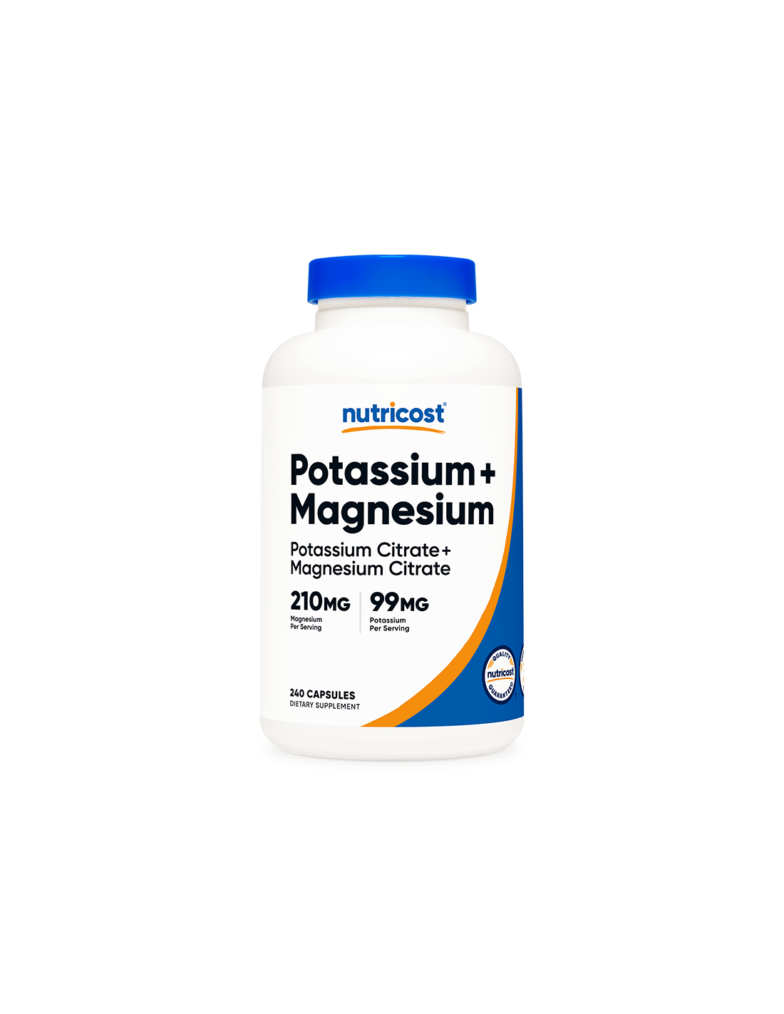 Funcția nervoasă și musculară - Potasiu + Magneziu, 99 mg/210 mg, 240 capsule Nutricost