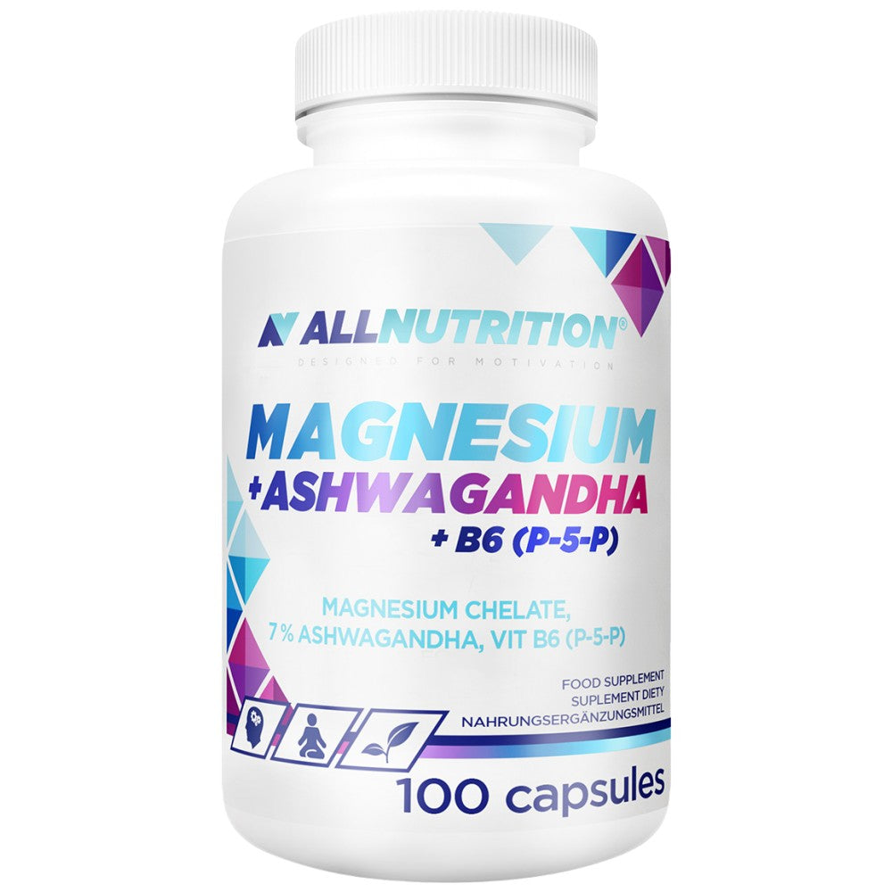 Chelat de magneziu + Ashwagandha + B6 P-5-P - 100 capsule