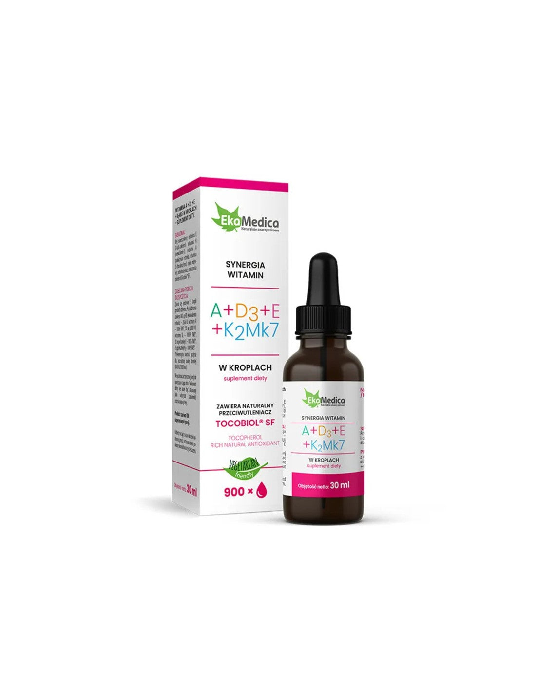 Antioxidant - Vitamine A + D3 + E + K2 (Mk7), picături 30 ml EkaMedica