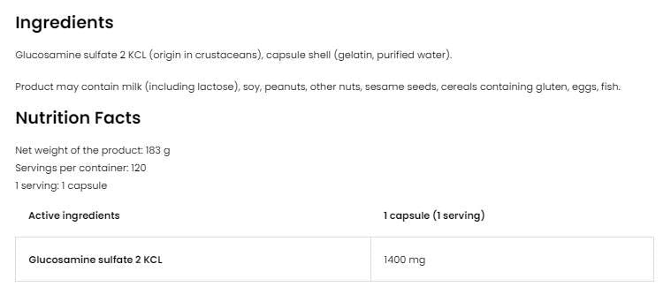 Glucozamină 1400 - 120 capsule
