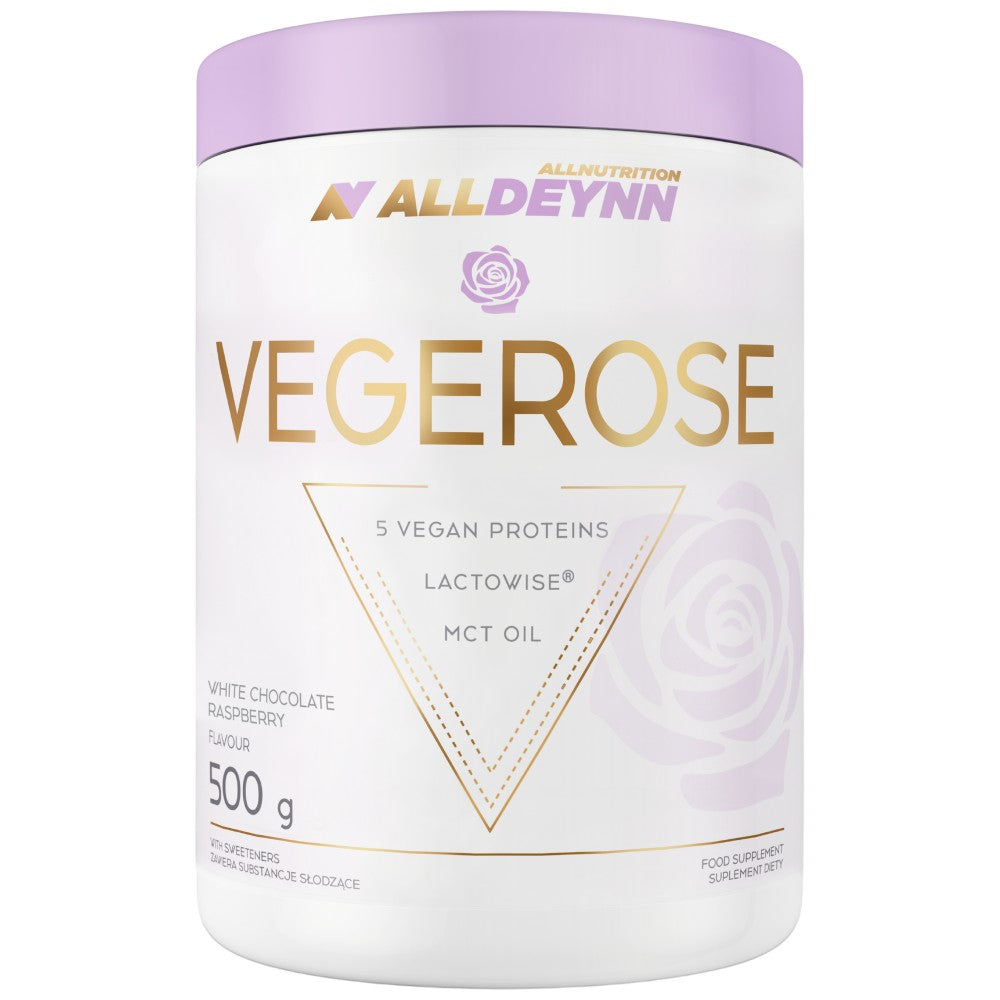 AllDeynn | VegeRose - 5 proteine vegane cu MCT și probiotice - 500 de grame