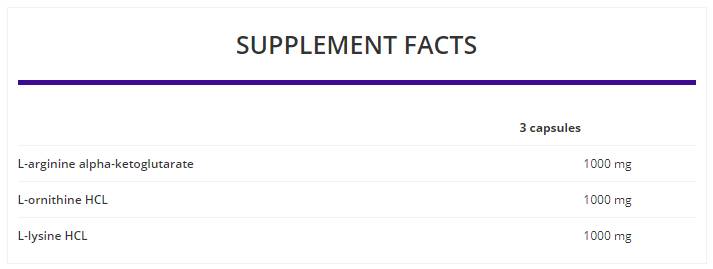 AOL 3000 mg / Arginine Ornithine Lysine 120 capsule