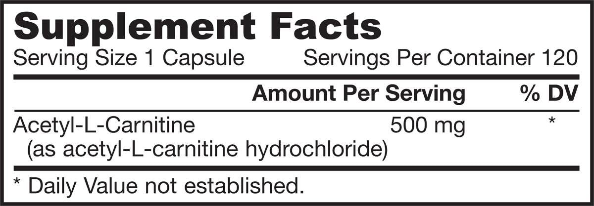 Acetil L-Carnitină 500 mg - 60 capsule