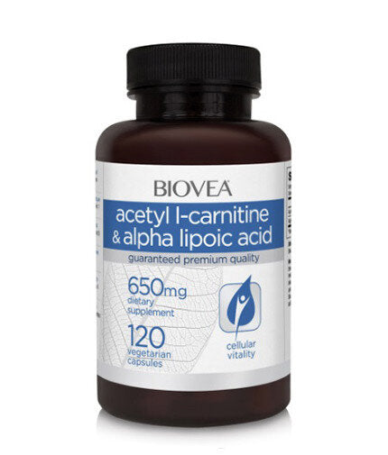 Acetil L-Carnitină + Acid Alfa Lipoic 650 mg / 120 Caps