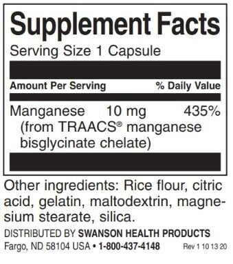 Mangan chelat Albion 10 mg - 180 capsule