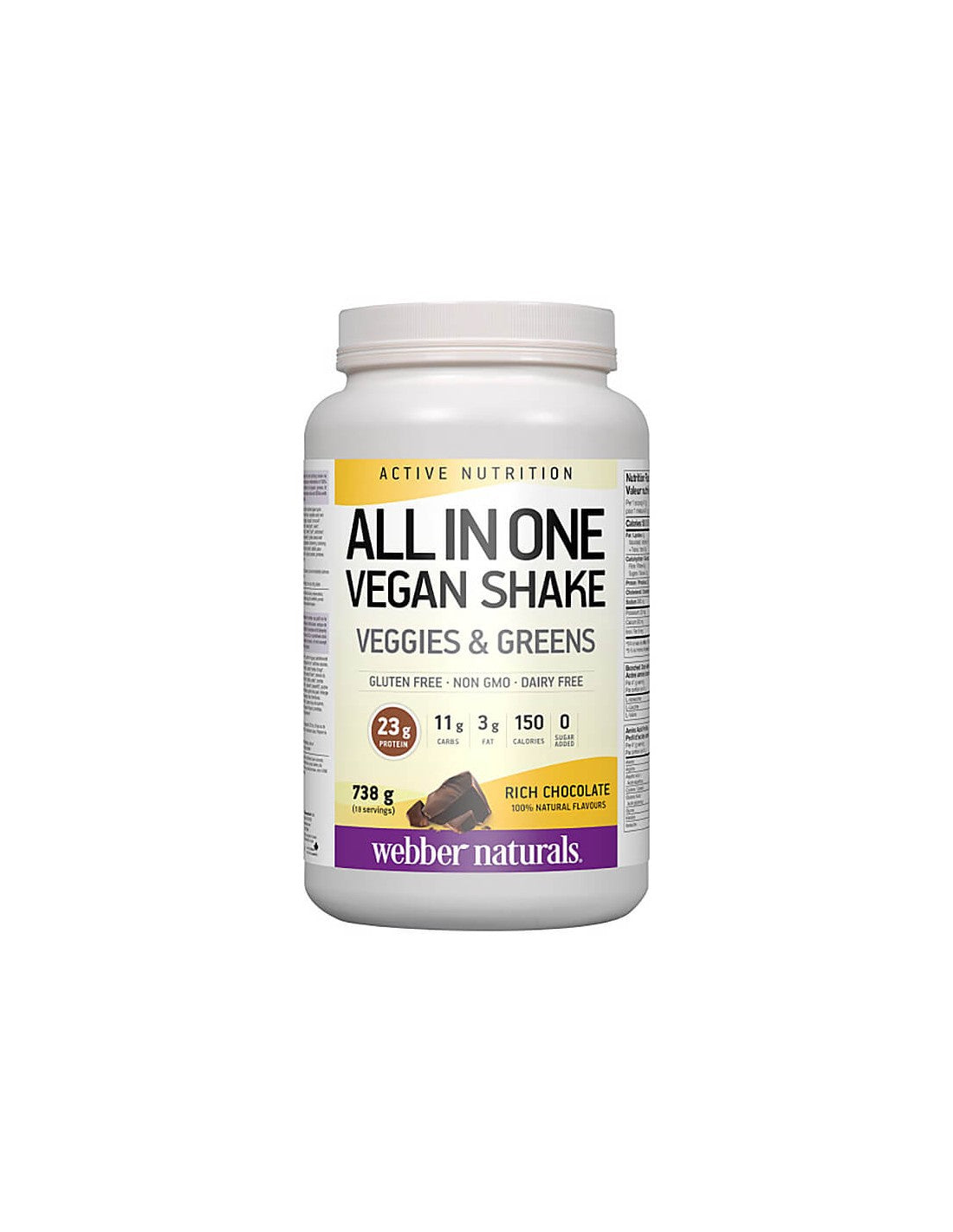 All in One Vegan Shake - Proteine vegane cu aromă de ciocolată, 738 g pudră