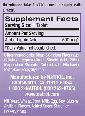 Acid alfa lipoic/eliberare în timp/ 600 mg. / 45 file.