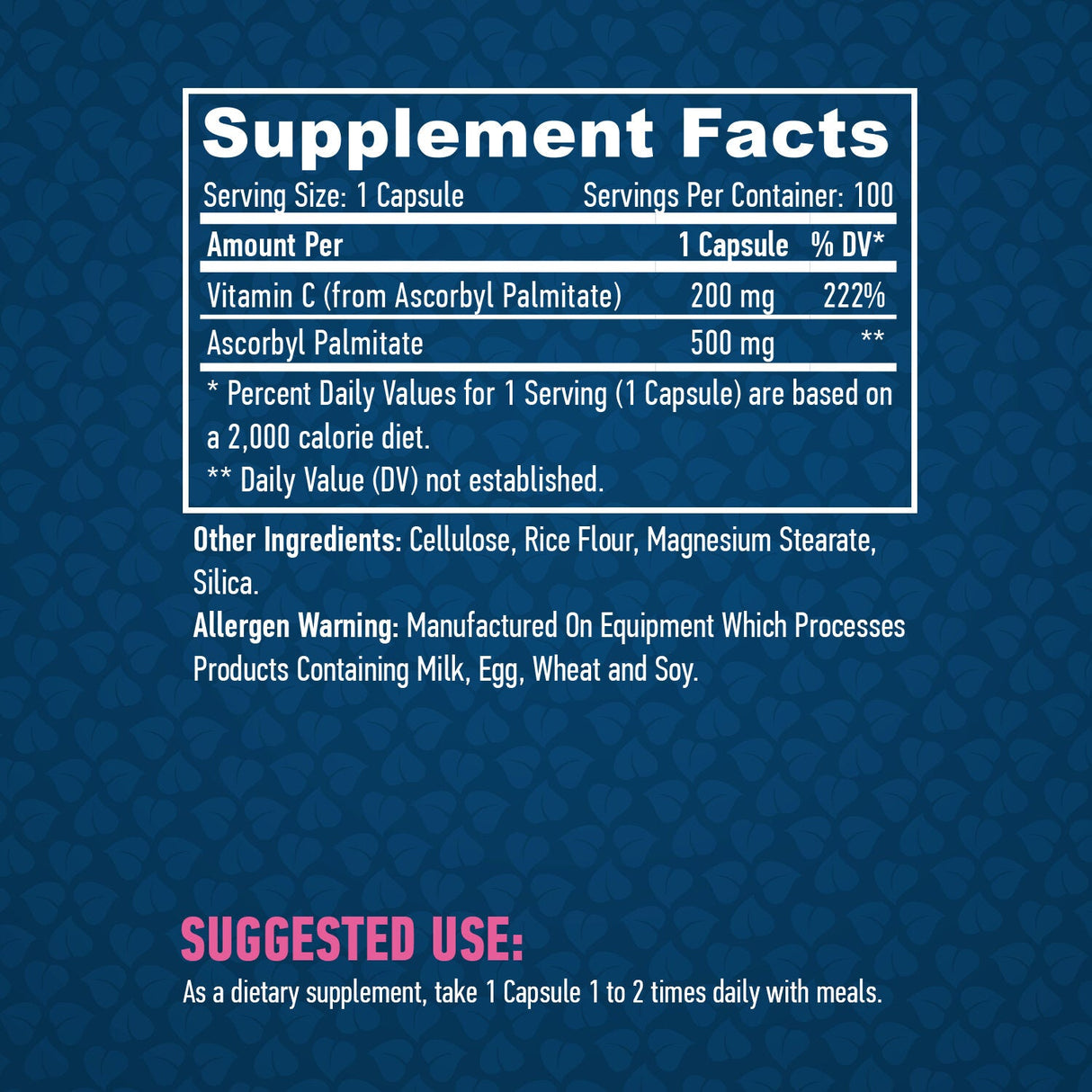 Palmitat de ascorbil 500 mg. / 100 de capsule.