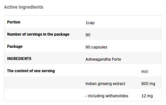 Ashwagandha Forte - 90 capsule