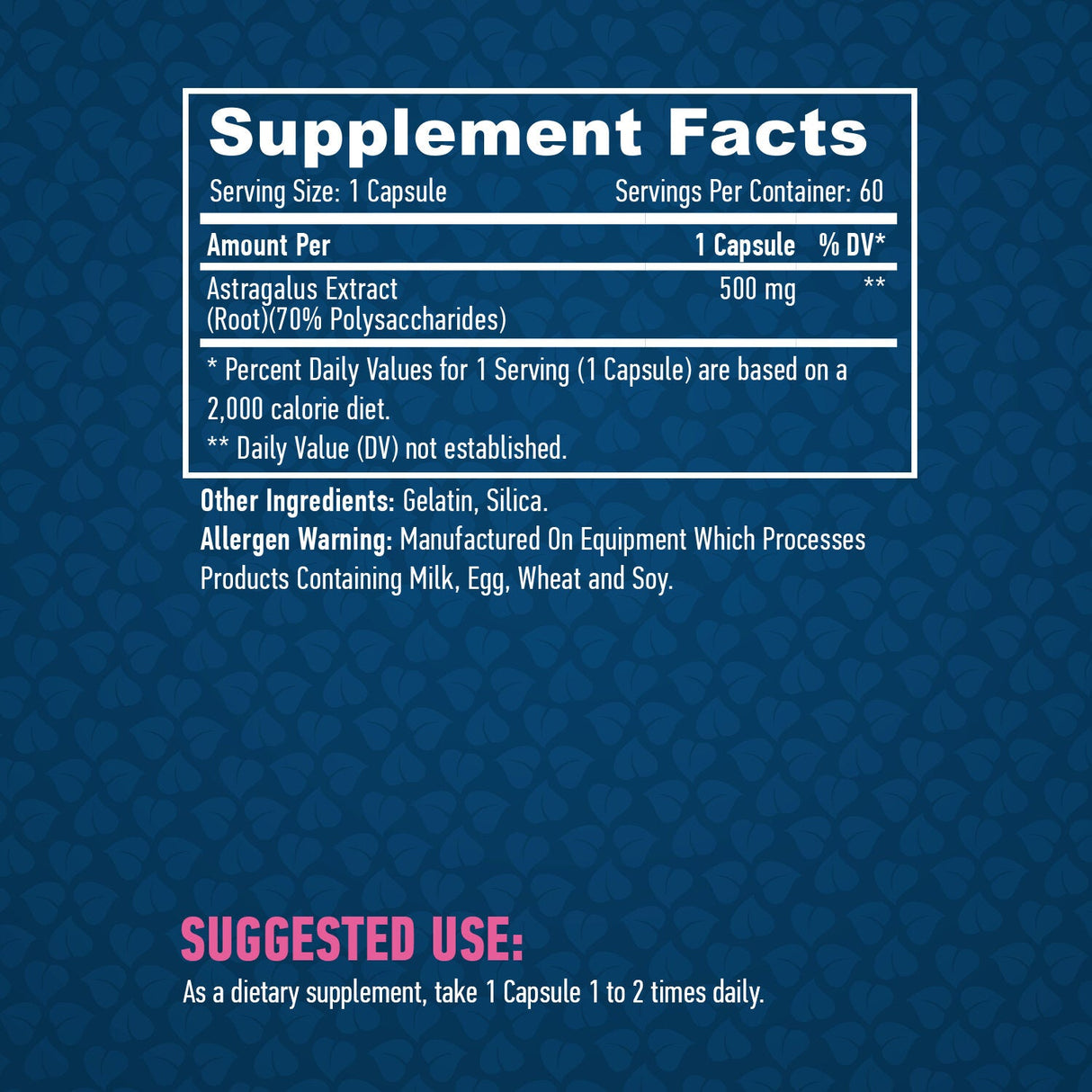 Astragalus 500 mg. / 60 de capsule.