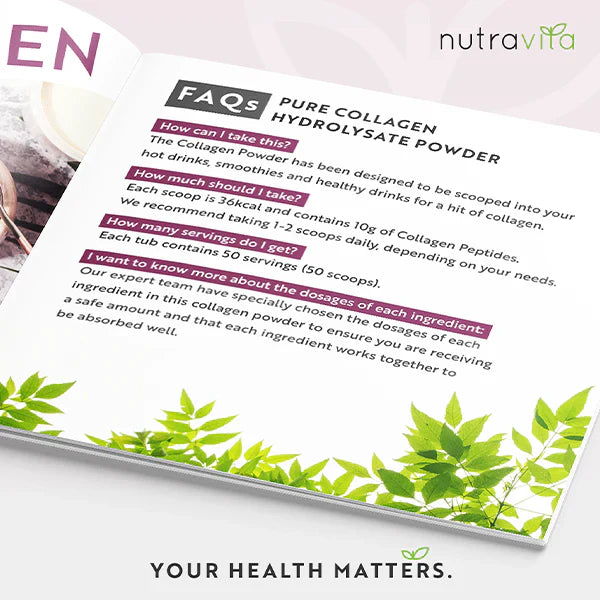 Pulbere de colagen bovin 100% 20000 mg Peptan® - 500 g (25/50 doze)