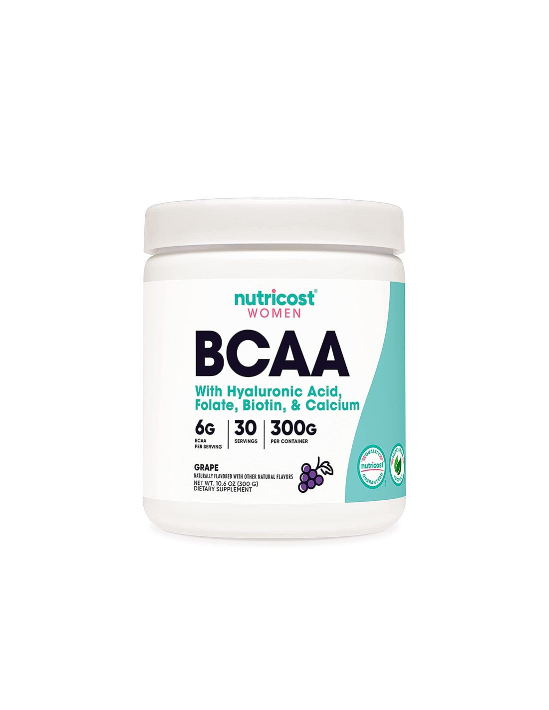 Aminoacizi cu lanț ramificat pentru femei - BCAA - (aromă de struguri), 300 g pulbere