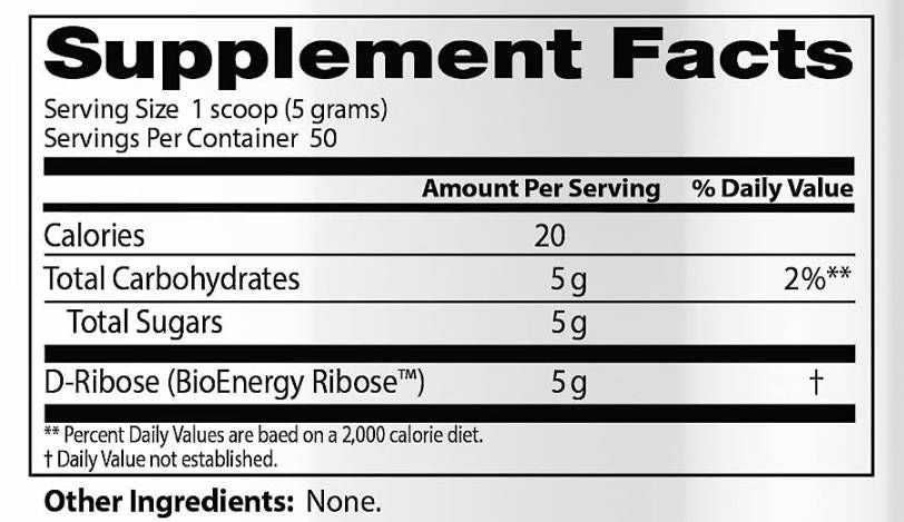 BEST D-Ribose Powder - 250 de grame
