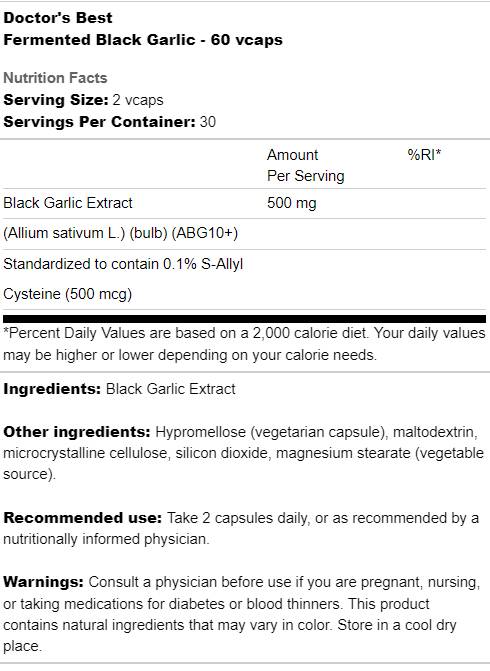 BEST Usturoi negru fermentat - 60 capsule