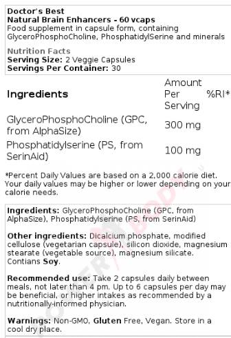 BEST Natural Brain Enhancers - 60 de capsule