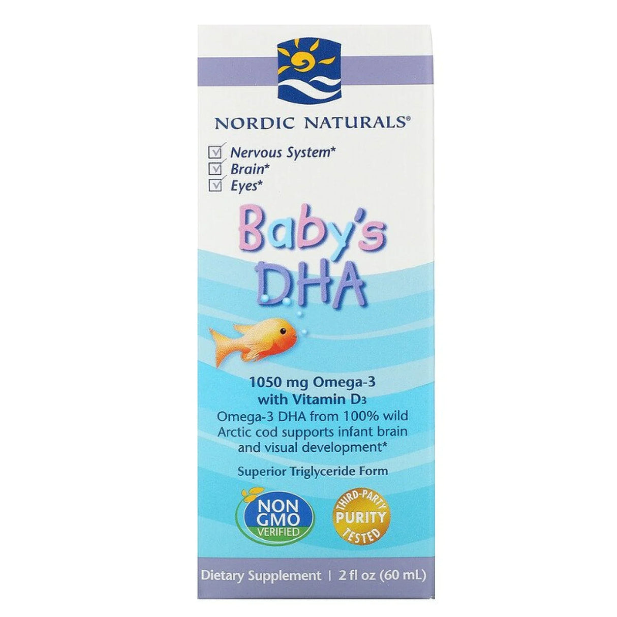 DHA pentru bebeluși | 1050 mg Omega-3 cu vitamina D - 60 ml