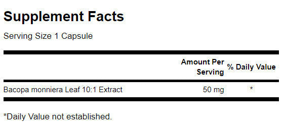 Bacopa Monniera 10:1 Extract 50 mg - 90 capsule