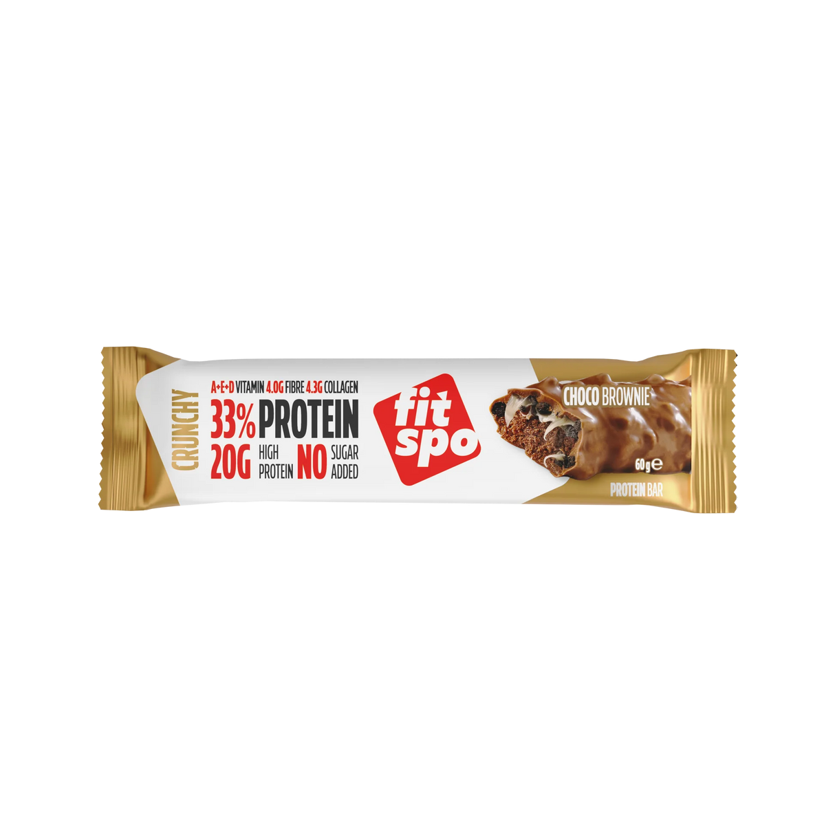 Delight+ Crunchy Protein Bar Brownie de ciocolată - 60 de grame