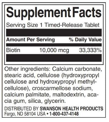 Biotină 10.000 mcg | Eliberare programată - 60 de tablete