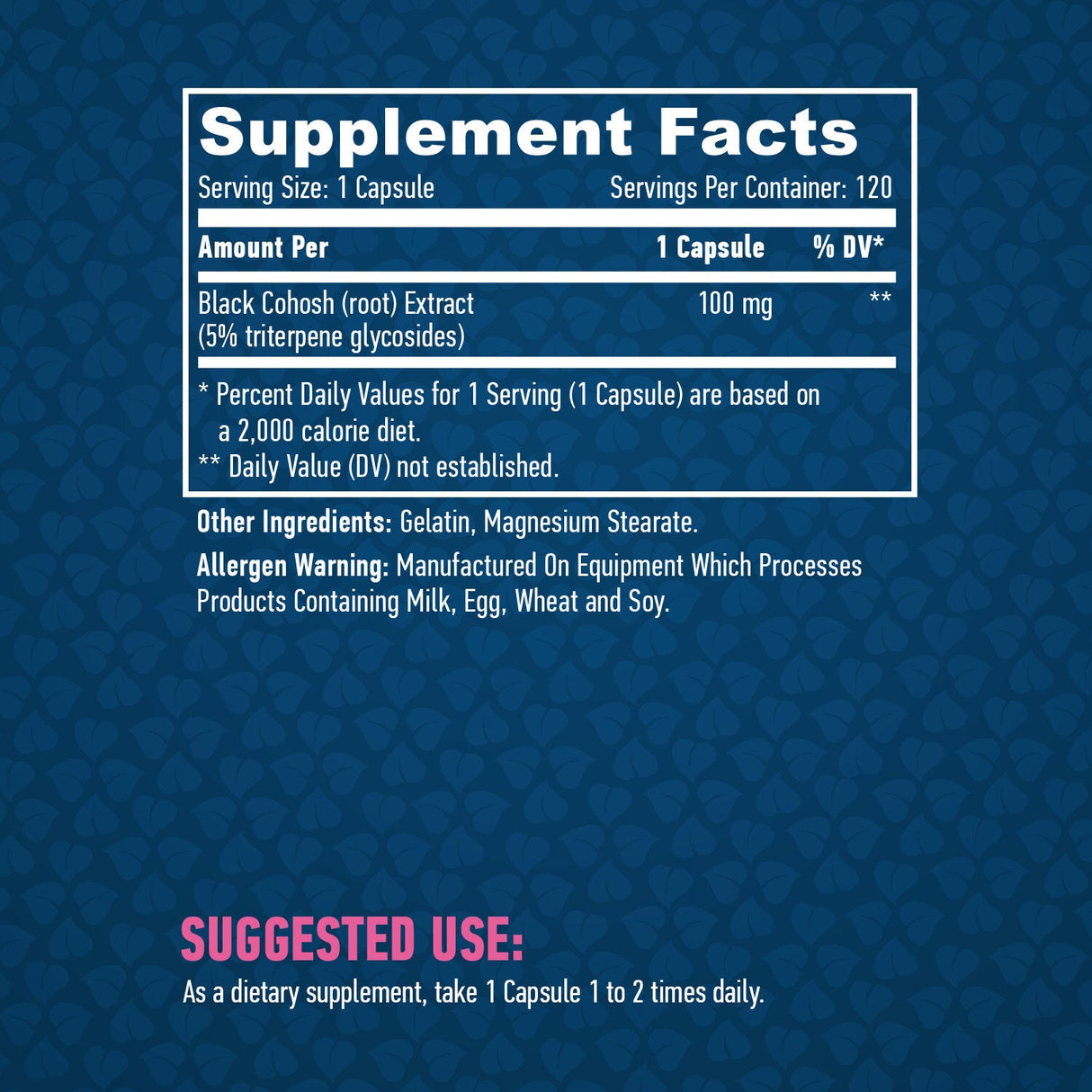 Cohosh negru 100 mg. / 120 capsule.