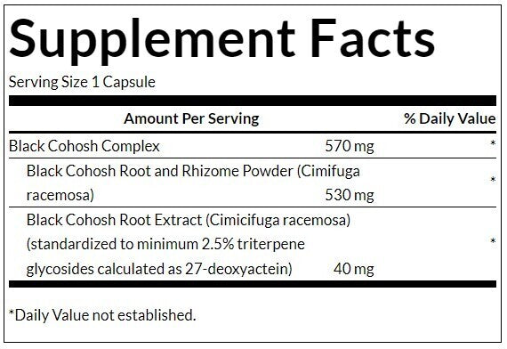 Cohosh negru (standardizat) 550 mg - 120 capsule