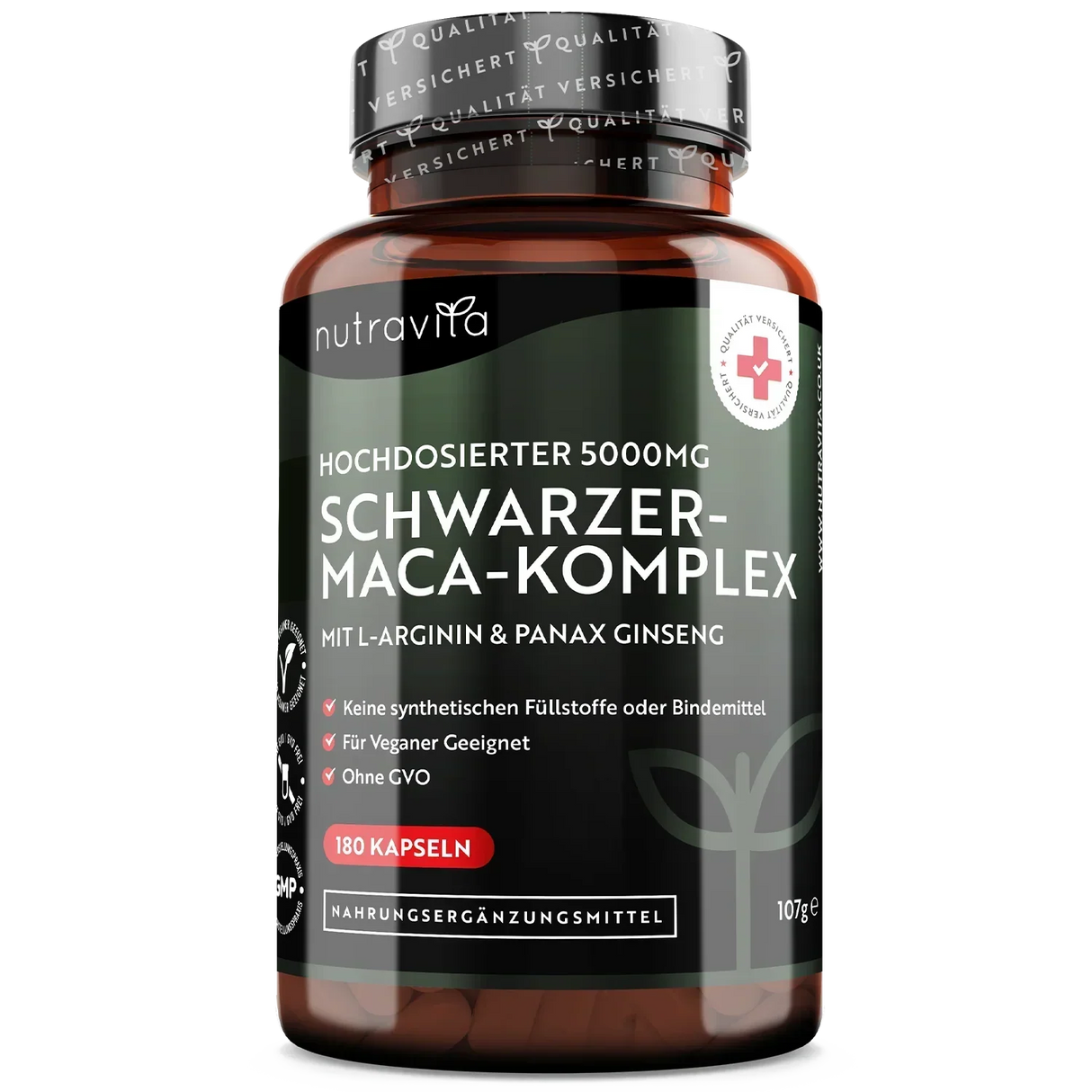 Black Maca Root Complex 5000mg /180 capsule, 180 zile/ Nutravita