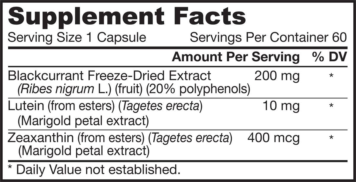 Coacăze negre + Luteină 60 capsule