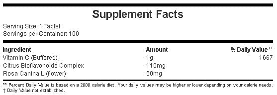 Vitamina C tamponată 1000 mg / 100 comprimate