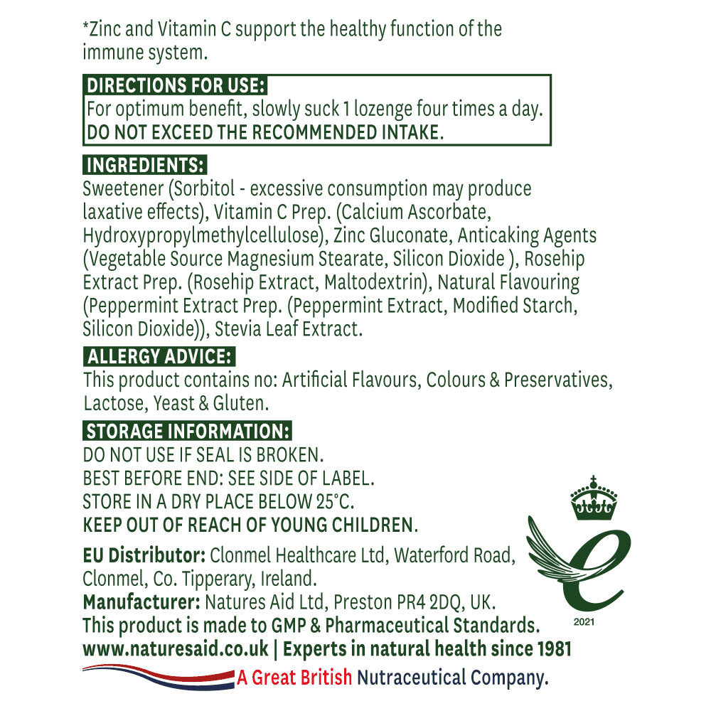 Zinc + Vitamina C (Zinc + Vitamina C) 30 pastile NaturesAid
