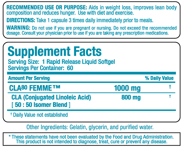 CLA 80 Femme 60 capsule de gel