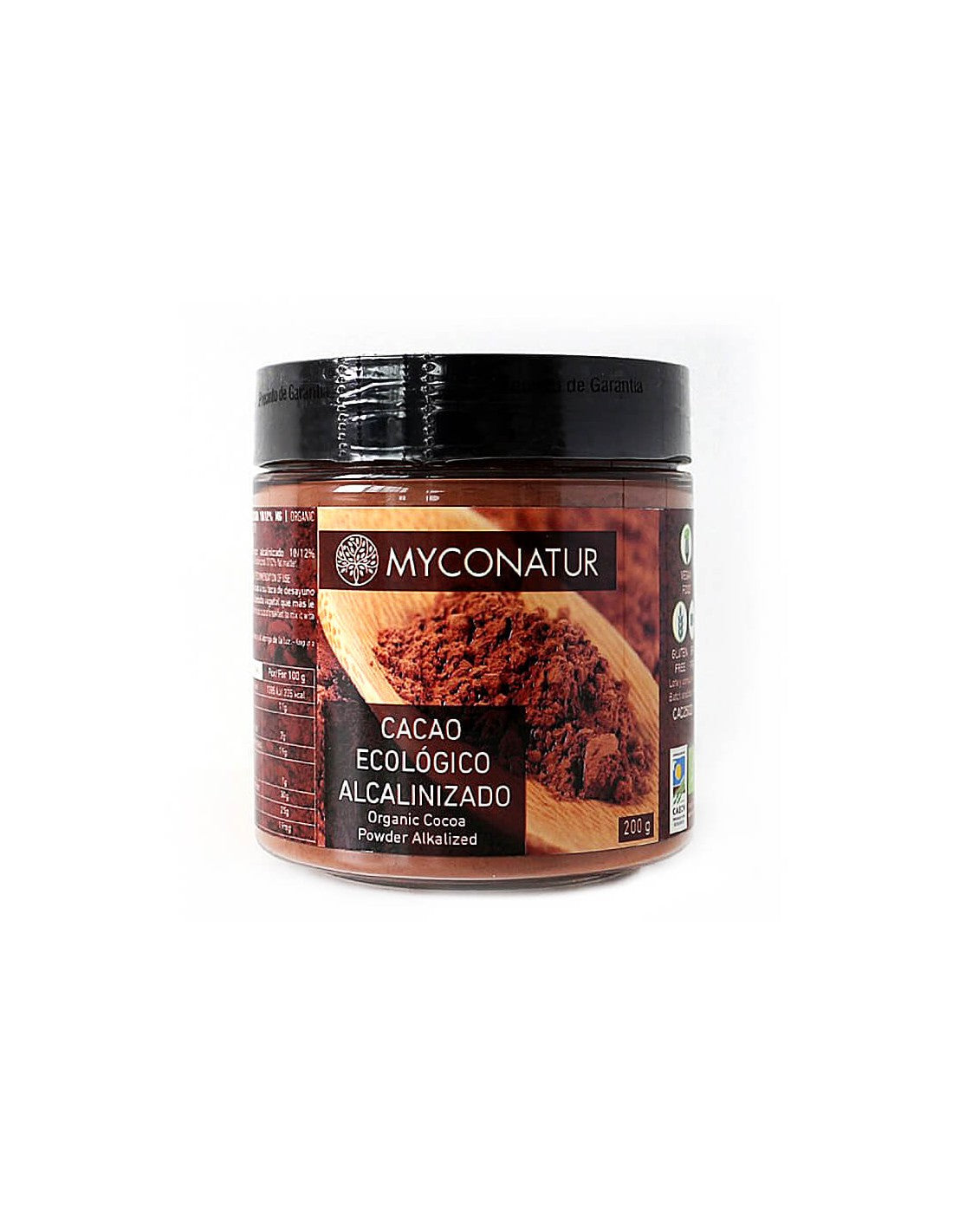 Cacao alcalinizat, Bio - Pudra de cacao bio alcalinizata, 200 g Myconatur