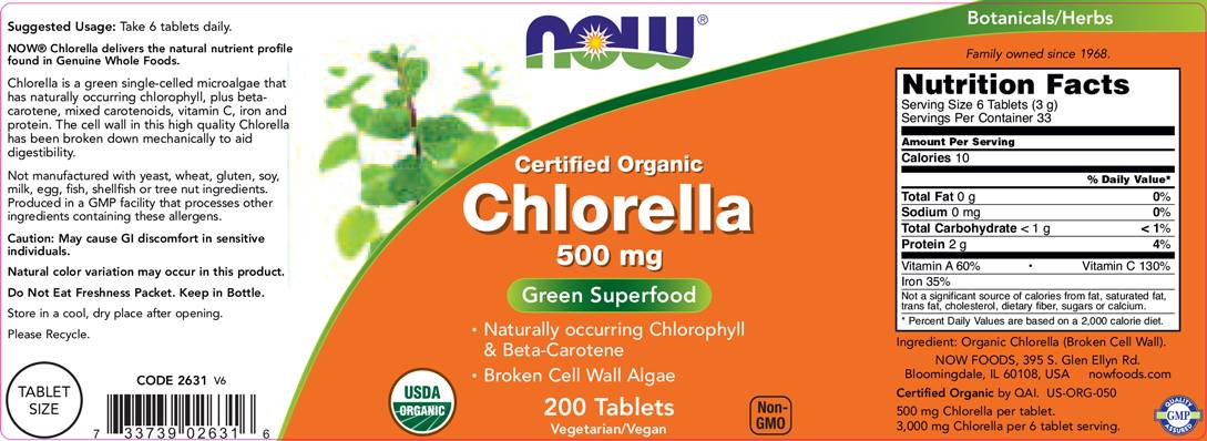 Chlorella Organic 500 mg - 200 Tablete