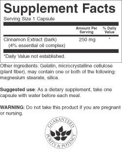 Extract de scorțișoară 250 mg - 90 capsule